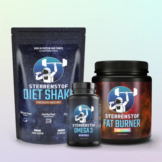 Sterrenstof afslankpakket: dieet shake, omega 3 en fatburner